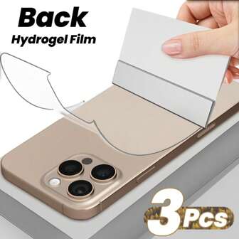 NNBILI 3pcs Hydrogel Film Back Cover Skins Compatible With IPhone 16 Pro Max/15/14/13/12/11 Pro Max Plus, Glossy Finish, Ultra-Thin, Anti-Scratch, Anti-Fingerprint, Hydrophobic And Oleophobic Coating (Attention: The Film Of This Product Is Very Thin.