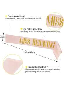 12pcs Bride-To-Be Sash Set, 11pcs White Sash With Gold Text, Suitable For Bachelorette Party, Wedding, Bridal Shower And Other Occasions - Champagne - View 2