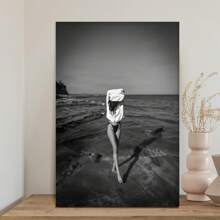 Framed Woman Bikini Print, Beach Photography, Fashion Wall Art, Room Decor High Quality Decorative Posters, Dorms, Gyms, Bars, Cafes, Arcades, Rooms Living Room Wall Decoration Paintings, Perfect Gift, Suitable For Spring