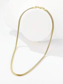 ZG YING ZHOU ZGYZ 1pc Fashionable Stainless Steel Miami 18K Gold Plated Round Curb Chain, Cuban Link, Snake Bone Chain, Figaro Chain Combination Necklace, Unisex Daily Wear Jewelry