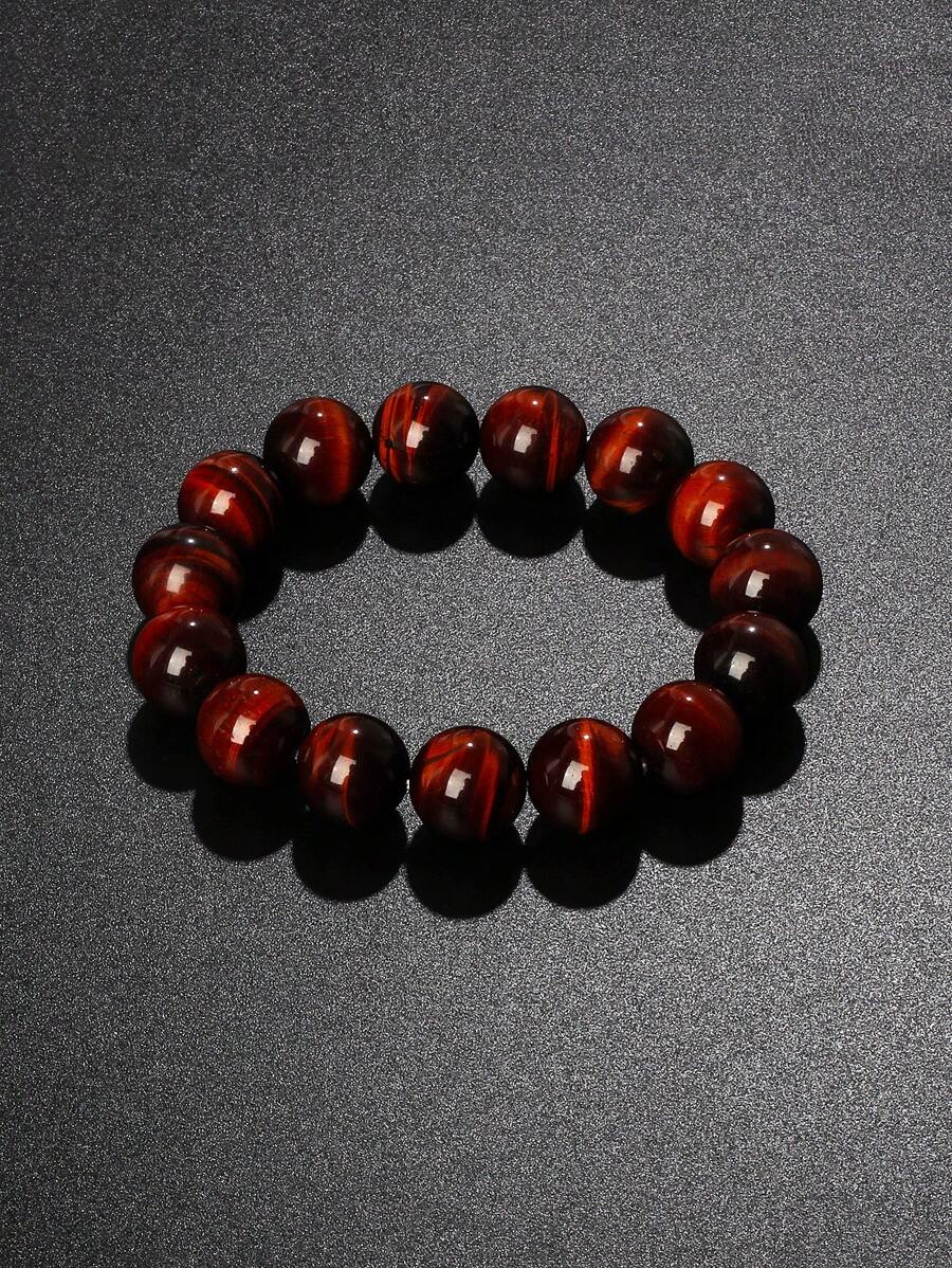 1 szt. Oryginalne bransoletki Lightning Red Tiger Eye dla mężczyzn 6-10 mm Natural Energy Stone Round Beads Bransoletki dla kobiet Soul Jewelry