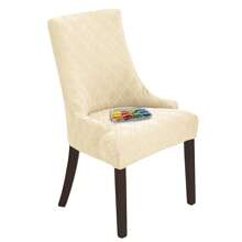 1/2/4pcs Arc-Shaped Waterproof Anti-Dirty Anti-Scratch Elastic Full-Cover Chair Cover,Home Dining Chair Slipcover