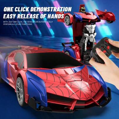 Fernbedienung Transformationsauto, Roboter mit Ein-Klick Transformation, Elektroauto mit Fernbedienung, Kinderspielzeug Auto
