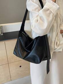 Minimalist Solid Color Fashionable Women's Crossbody Bag, New Solid Color Shoulder Bag, High-End Soft Surface Adjustable Shoulder Strap Commuting Bag, Foldable Leisure Large Capacity Storage Shopping Bag, Multi-Functional Lightweight Storage Bag For Travel, Suitable For Gifting Friends For Shopping, Dating, Business Trips, And Business Purposes