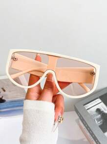 1pc New Vintage Oversized Fashion Glasses, Stylish Colorful Retro Fashion Glasses, Suitable For Daily Wear For Summer Beach Vacation,Outdoor,Travel
