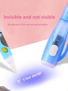 5pcs Magical Invisible Highlighters, Creative Invisible Light Pens With Built-In Lights That Appear After Illumination; Write Our Secrets