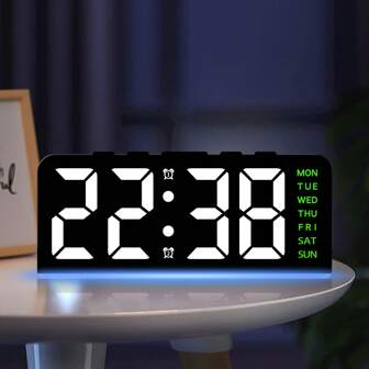 New Arrival Minimalist Electronic Alarm Clock, Multi-Functional LED Bedside Clock, Silent For Kids Gifts Birthday Graduation Room Decor Digital Clock Bedroom Decor Dormitory Decor Back To School Home Decor School Supplies