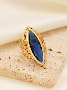 1pc Fashionable & Elegant Women Ruby Ring, Suitable For Gifts, Daily Wear - Yellow Gold - View 7