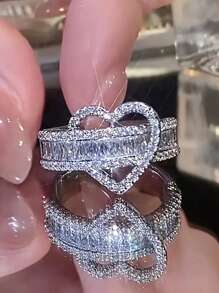 1 PC Romantic 925 Sterling Silver Cubic Zirconia Rings Wedding Jewelry For Women Fine Jewelry