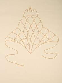 1 件时尚金属几何网状比基尼身体链，性感多层镂空胸项链，适合海滩度假 - 金色 - 查看 4