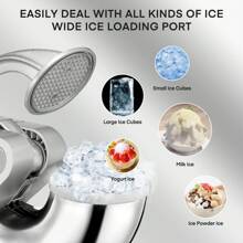 Fohere 34L Snow Cone Machine, 665LBS/H Commercial Ice Crusher Shaved Ice Machine, 300W Electric Ice Shaver Suitable For Party Activities, Family Gatherings, Events - US B Type Plug(110-127V) - View 4