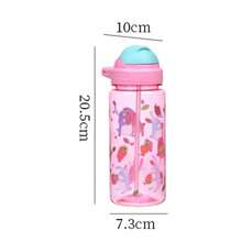 Kids Straw Cup With Big Capacity, Cute Design, Heatproof Plastic Sports Water Bottle For Summer