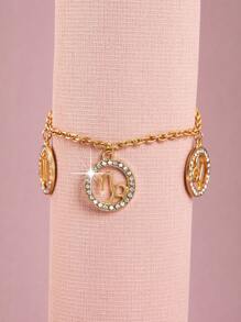 1pc Fashion Twelve Constellation Bracelet Personalized And Versatile Round Hollow Bracelet Student Couple Gift, Gemini, Leo, Capricorn, Metal Bracelet Twelve Constellation Couple Bracelet