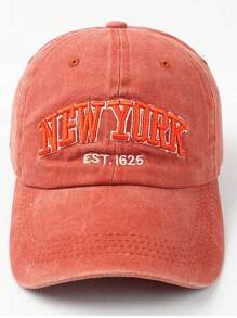 1pc Men's Washed Ny Embroidery Baseball Cap Sun Hat, Suitable For Sun Protection And Outdoor Sports Street - Khaki - View 6