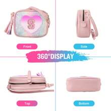 Heart Purse Little Girl Purse Birthday Gifts,Cute Leather Toddler Purse Small Crossbody Bag With Tassel,Personalized Initial Letter Bag Novelty Wallets For 2-10 Year Old Girl,Children's Gifts Birthday Gifts,Pu Leather New Design Sweet Bag,Perfect For Daily & Party (Pink, Letter A~Z) School Bag - Multicolor - View 4