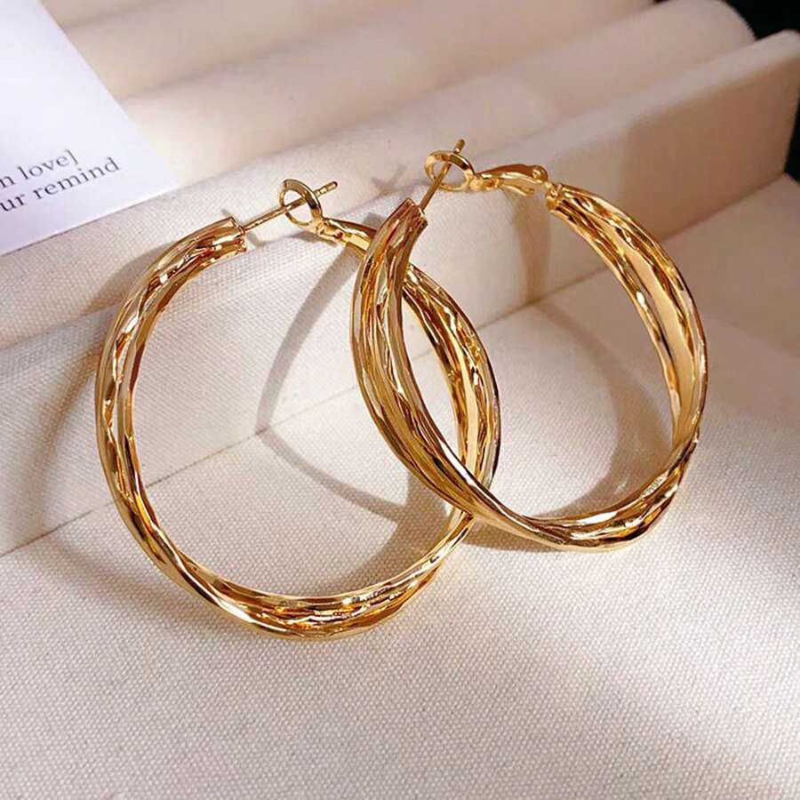 2025 New Round Twist Earrings, Irregular Gold Earrings, Best Gift Choice