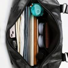 Large Capacity Gym Bag, Casual Style, Black, Non-Washable, Durable Shoulder Bag, Suitable For Fitness And Daily Use