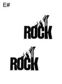 Set de 2/6 piezas de parches bordados de calavera y guitarra rock de estilo punk para música callejera, para planchar o coser en ropa, accesorios, mochilas, vaqueros, chaquetas, camisetas, gorras, vestidos, etc.