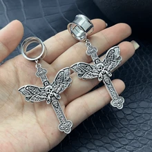 Threaded Surgical Steel Double Flared Tunnel Piercing Jewelry Stretcher Stainless Steels Ear Plug Earring Lobe Tunnel - Silver - View 2