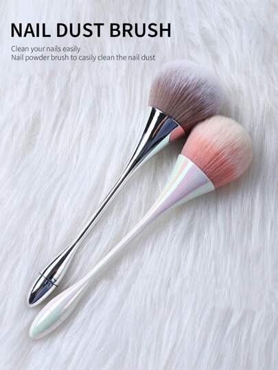 SHANGFEIYA 1支日式美甲粉刷，带珠光色手柄，柔软刷毛，可用于化妆腮红粉刷