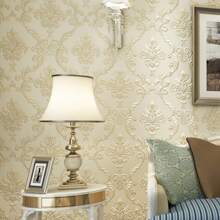 3D Relief Damask European Style Modern Minimalist Style Bedroom TV Background Living Room Cafe Hotel Bar 1.7ft * 31.16ft Non-Woven Non-Pasted Wallpaper