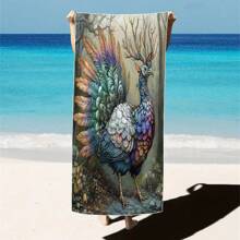 1 Piece Extra Large Beach Towel - Quick Drying, Soft, Lightweight, Sand-Free, Microfiber Material, Cute Bird Design, Ideal Gift For Women And Adults, Suitable For Pool, Travel And Swimming Summer, Holiday