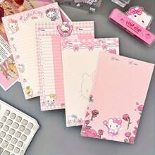 Sanrio (Losowy wzór) 1 zestaw/4 szt. Sanrio Memo Notebook Naklejki z imieniem Naklejki projektowe Urocze kreskówkowe notatki KT Nowy notatnik KT Cat Urocze naklejki Bardzo atrakcyjne Grube, rozrywalne notatki