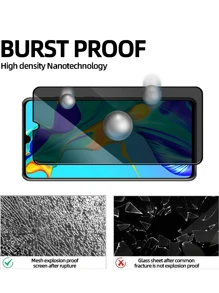 3 件隐私屏幕保护膜适用于 Vivo Realme 华为荣耀 Galaxy [防窥钢化玻璃]，超高清，防刮，无气泡，易于安装 9H 保护玻璃礼物，适合生日、家人、朋友手机屏幕保护膜，手机配件防水防震防摔防摔防指纹全覆盖 - 深灰色 - 查看 5