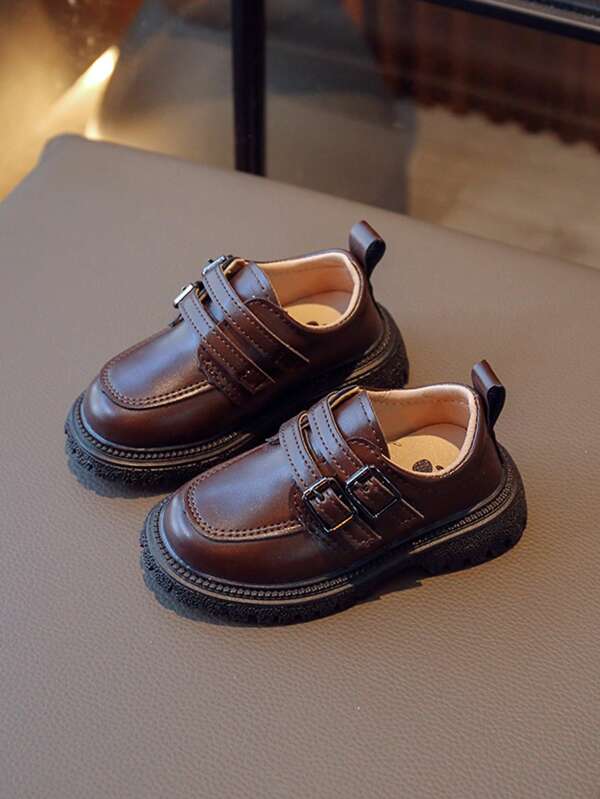 1 Pair Baby Leather Shoes, British Style Flats Casual Shoes, Soft Bottom Toddler Shoes, For Spring