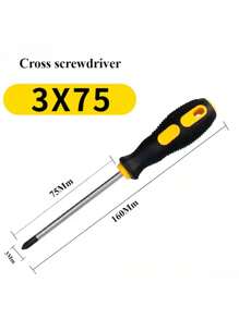 6pcs Industrial Magnetic Cross Head And Flat Head Screwdriver Set, Hardened Metal Repair Tools - Multicolor - View 12