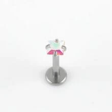 1 件不锈钢内螺纹唇环，适合女性日常佩戴 - 鋼色 - 查看 8