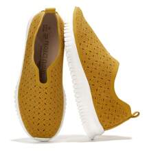 Orchid Leather Sneakers By Project Cloud - Lightweight, Arch Support. - Yellow - View 2