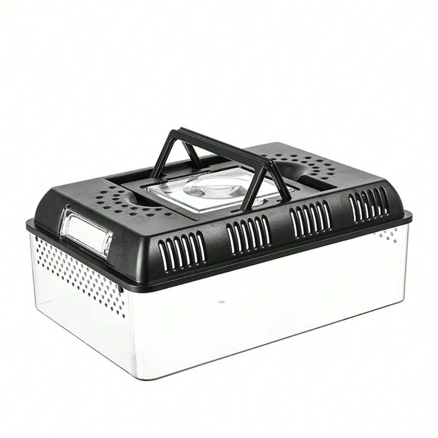 Reptilien Terrarium Zuchtbox Schwarz - Kunststoff Transportbox Für Echsen