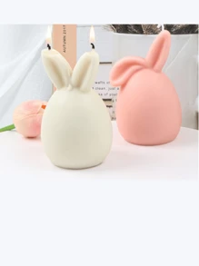 Molde de silicona en forma de huevo redondo y conejo 3D para velas, kit de decoración DIY creativo para hacer velas, jabón y decoraciones de Pascua con aroma