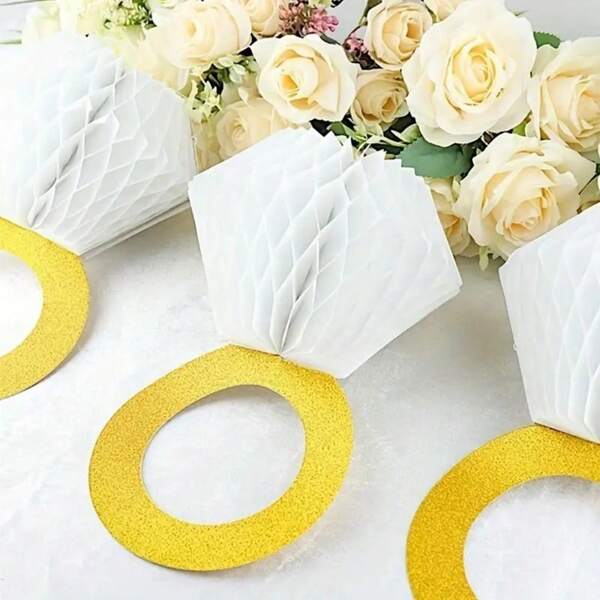 3 pezzi Sfere a nido d'ape per decorazioni di matrimonio - perfette per matrimoni, addii al nubilato e altro! Regalo di Pasqua, palline a nido d'ape, compleanno, festa, celebrazione, San Valentino, decorazione da giardino, ornamenti appesi multifunzionali, ideali per decorazioni per feste, matrimoni, San Valentino, fidanzamento, festa per la sposa, compleanno, senza elettricità necessaria, senza piume, adatto come decorazioni per location