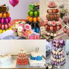 Suporte de Torre Redondo em Plástico Transparente, Suporte de Exposição de Bolo, Suporte de Sobremesas, Cupcake, para Festa de Aniversário, Casamento, Formatura, Comemorações, Ação de Graças, Natal ou Qualquer Outro Evento