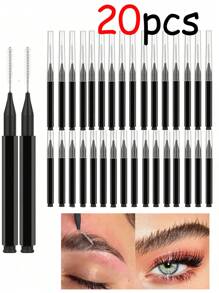 100 piezas Micro cepillo de cejas con tapa, cepillo de laminación de cejas, spoolies para cejas, pestañas, cepillo de cejas y pestañas, herramientas para rellenar, levantar y teñir cejas y pestañas, peine para extensiones