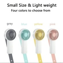 AOYI 迷你手持风扇，3 档可调，500mAh，带腕带的旅行用小型手持风扇，可充电便携式夏季降温风扇，适用于家庭、办公室、学校、学生、教师、舞者、运动员 - 彩色 - 查看 8