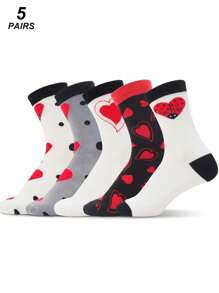 5 Pairs Assorted Color Women's Casual Ankle Socks With Insect Print, Versatile For Daily Wear, Couples, Outdoor, Party, Y2K, School, Soft, Breathable