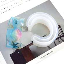 1pc, 6pcs Oval Split Open Bangle Resin Silicone Molds | Crystal Epoxy Resin Materials | Easy Release Resin Epoxy Dual-Purpose | DIY Jewelry Molds Suitable For Daily Wear And Outings - Oval Half Open Bracelet Mold - View 8