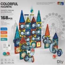 Construction Game Magnets Children House Blocks Magnetic 168 Pcs - Multicolor - View 2
