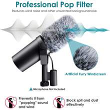 YOUSHARES SM7B Pop Filter - Microphone Cover Fluffy Mic Windscreen Muff Compatible With SM7B & SM7DB Dynamic Microphone To Blocks Out Plosives - Furry Cover - View 3