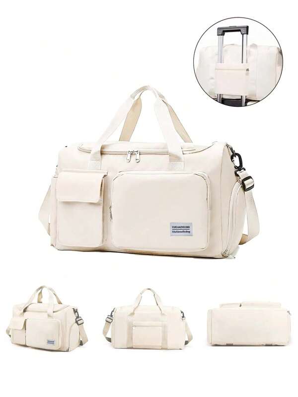 1 Stück 35L Sporttasche, Yoga Umhängetasche, Sporttasche mit Schuhfach und Nassfach, rosa Oxford Cloth Material strapazierfähig und wasserdicht, Reisetasche mit trockenen und feuchten Taschen, leichtgewichtige Handgepäck Tasche für Frauen, Männer, Training, Workouts, Schwimmen und Geschäftsreisen sowie Wochenendausflüge(Beige/Rosa/Blau/Schwarz/Lila/Grün)