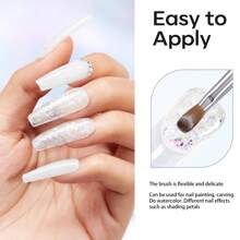 100% 纯 Kolinsky 3D 艺术指甲刷 VithGradient 粉色手柄，艺术设计粉指甲刷笔用于指甲延长和雕刻，丙烯酸应用工具