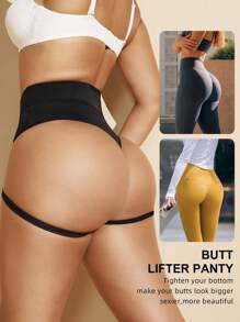 1 pieza Conjunto de modelador femenino negro - Entrenador de cintura, Elevador de glúteos, Body con tirantes ajustables Control del abdomen Vestido liso Pantalones cortos moldeadores Ropa interior Bragas Modelador