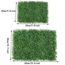 1 块人造米兰草坪植物墙背景，为派对、婚礼、后院和其他场合提供绿色壁画 - 农舍美学墙面装饰