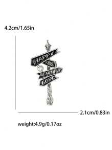 Fashionable "Road To Happiness" Road Sign Brooch For Women Dress Suit Pin Accessories Party Banquet Gift