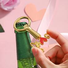 创意爱心形开瓶器，锌合金，非常适合婚礼、生日、聚会礼物、开瓶器，适用于户外、露营 - 彩色 - 查看 4