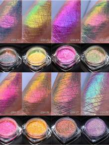 1g/盒多色变色龙粉指甲闪粉极光霓虹彩虹颜料铬粉彩虹色眼影指甲擦粉[颜色变化]变色龙粉|颜色变化|眼影|极光粉|狂欢节/狂欢节/化妆舞会 - 彩色 - 查看 1