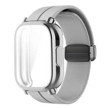 Magnetisches Silikonarmband + Hülle kompatibel mit Xiaomi Redmi Watch 5 Active Lite Smartwatch Armband und Hülle kompatibel mit Redmi Watch 5 Active Lite
